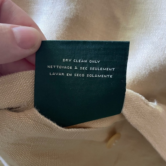 Lauren Ralph Lauren San Luca Ruffle Linen Standard Pillow Sham Sand - Picture 5 of 6